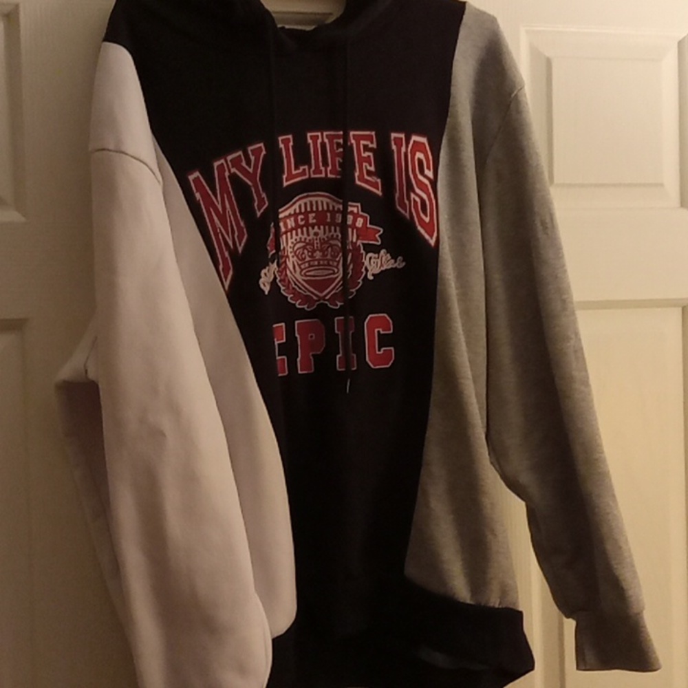 Faded Rose Colorblock Sweatshirt - Picture 1 of 4